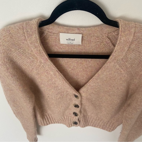 Aritzia Cream Button-Front V-Neck Cardigan Sweater - Picture 5 of 11